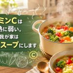 ビタミンCは水と熱に弱い。だから我が家は野菜スープにします