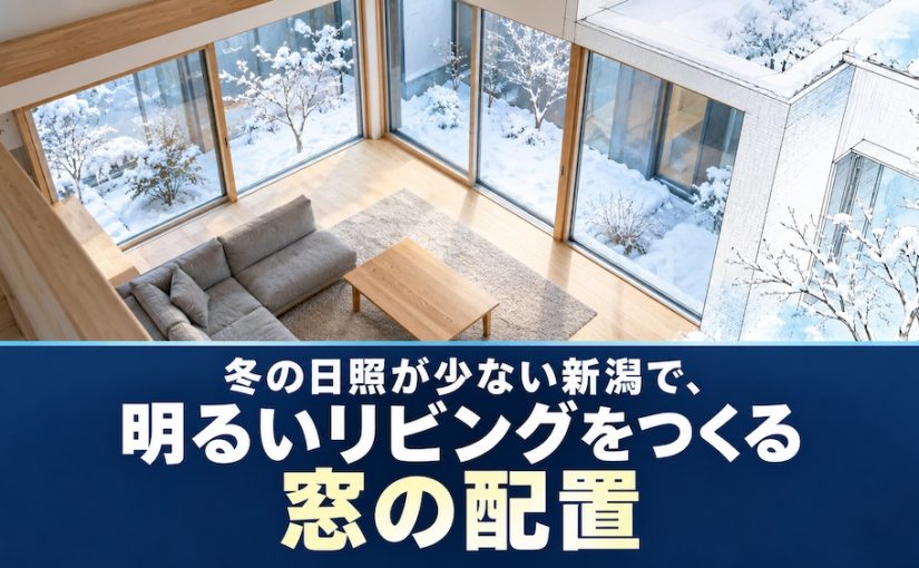 冬の日照が少ない新潟で、明るいリビングをつくる窓の配置
